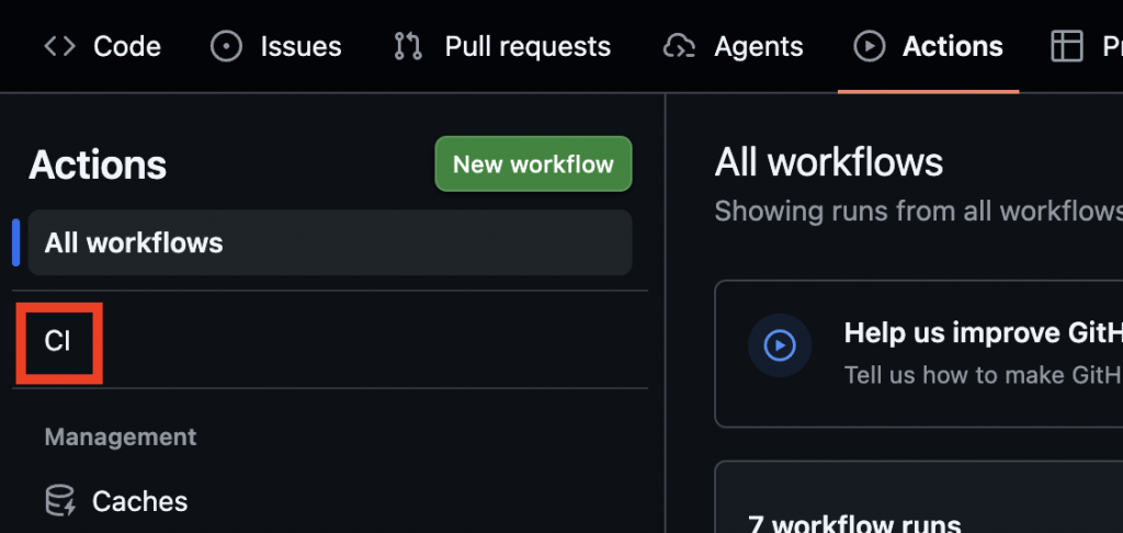 GitHub Actions の Actions タブに表示されるワークフロー名